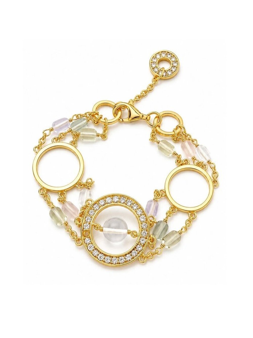 Created White Sapphire Bracelet 14k Yellow Gold Plated (.925)